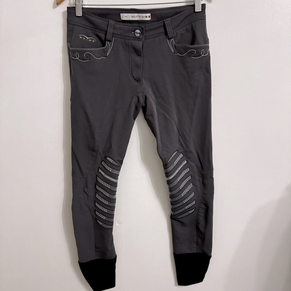 AMINO GRAY RIDING PANTS BREECHES MADE IN ITALY SIZE 42